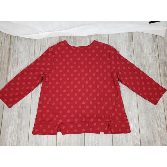 EUC Niche Nilgun Derman Red Polka Dot Lagenlook Long Sleeve Shirt Size XL - Picture 7 of 7